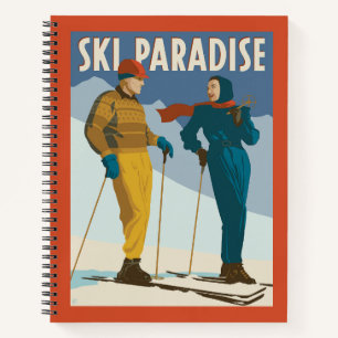 Ski Paradise Vintage  Print Notebook