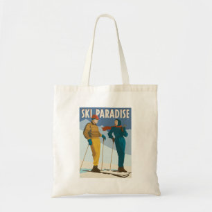 Ski Paradise Vintage  Print Tote Bag