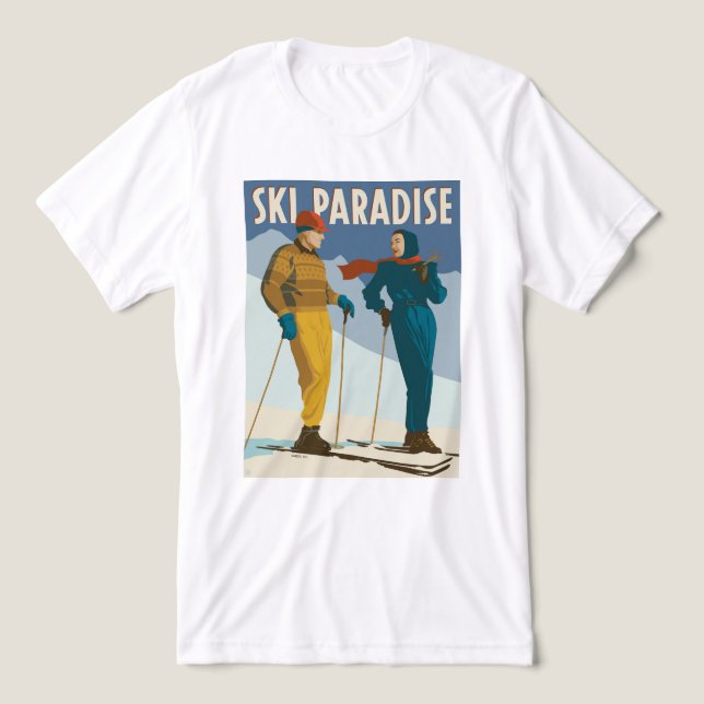 Ski Paradise Vintage  Print Tri-Blend Shirt (Design Front)