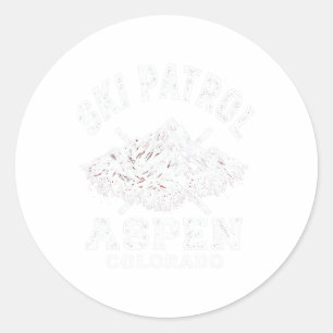 Ski Patrol Aspen Colorado Skiing And Snowboarding  Classic Round Sticker