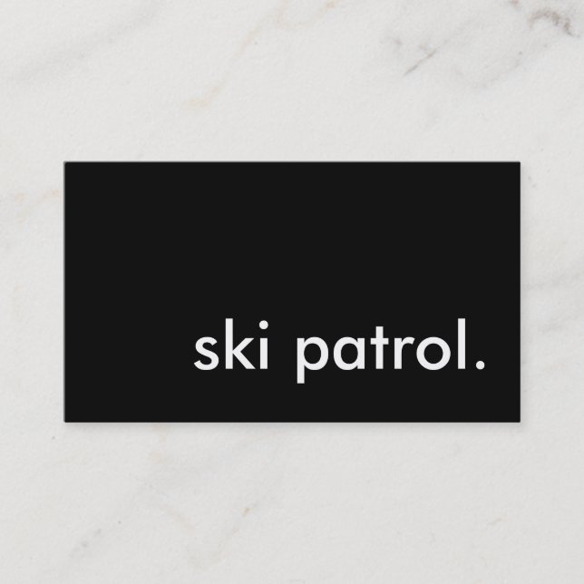 ski patrol. business card (Front)