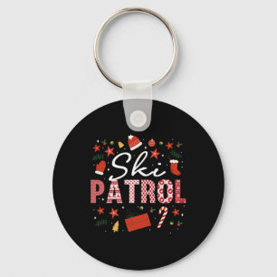 Ski Patrol Christmas Outfit Slope Emergency Skier  Key Ring