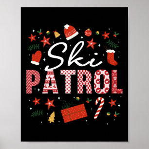 Ski Patrol Christmas Outfit Slope Emergency Skier Poster