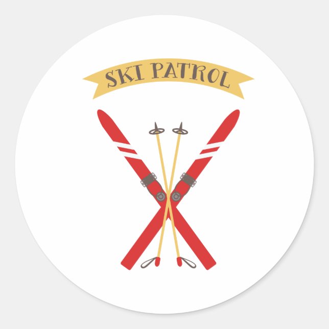 Ski Patrol Classic Round Sticker (Front)