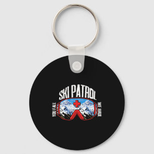 Ski patrol fall haul _ winter sports _ skiing skie key ring