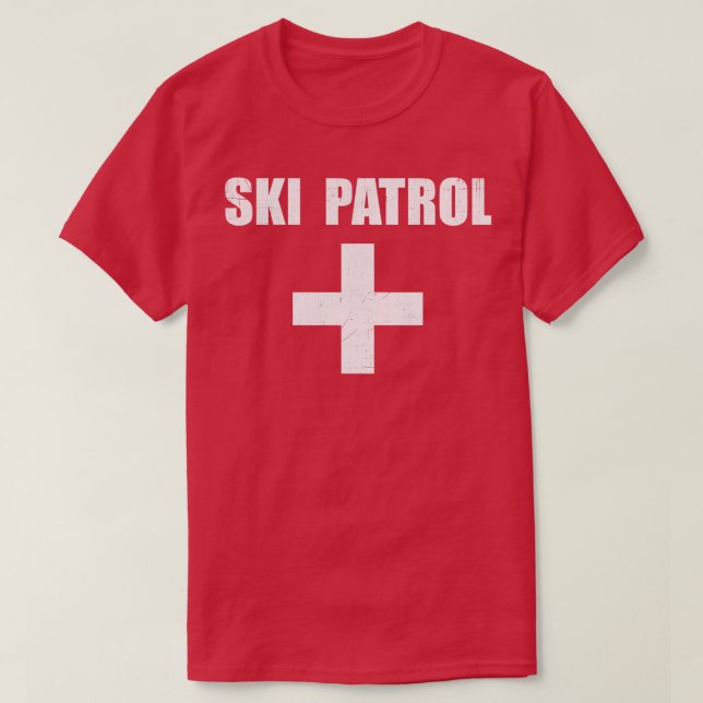 Ski Patrol Skiing First Aid Winter Hoodie Long Sle T-Shirt (Design Front)