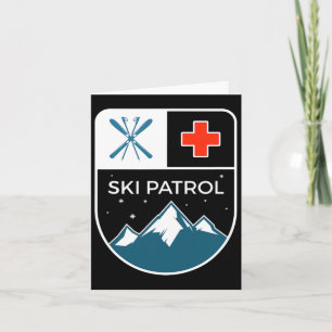 Ski Patrol Winter Slopes Skiing Snowboarding Card
