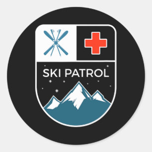 Ski Patrol Winter Slopes Skiing Snowboarding Classic Round Sticker