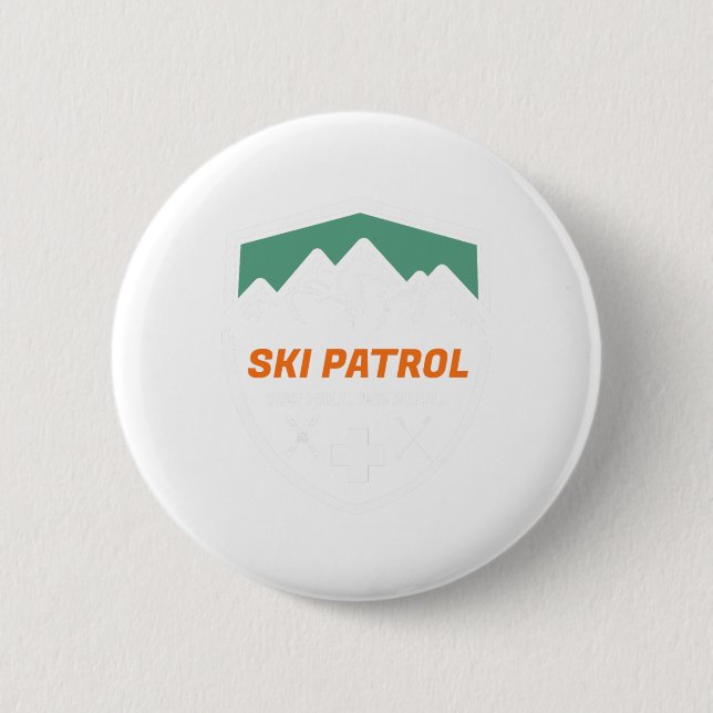 Ski Patrol You Fall We Haul Skier Istance Skiing A 6 Cm Round Badge (Front)