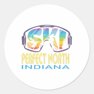 Ski Perfect North Indiana Skiing Vacation Classic Round Sticker