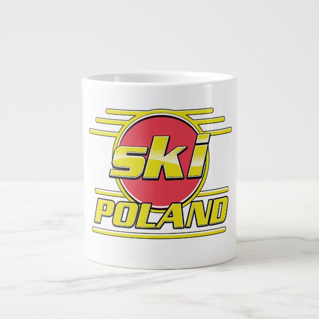 Ski Poland 80s logo Large Coffee Mug (Front)