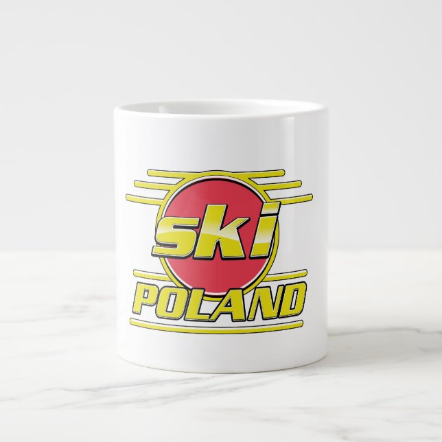 Ski Poland 80s logo Large Coffee Mug (Front)