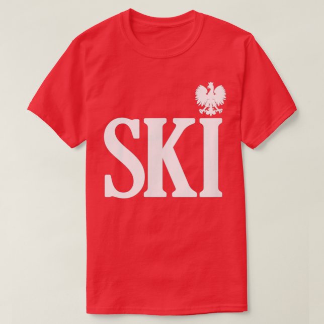 SKI Polish Surnames Ending Polish Eagle Dyngus Day T-Shirt (Design Front)