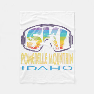 Ski Pomerelle Mountain Idaho Skiing Vacation Fleece Blanket