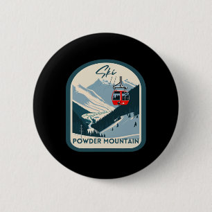 Ski Powder Mountain Retro Vintage Powder Mountain  6 Cm Round Badge