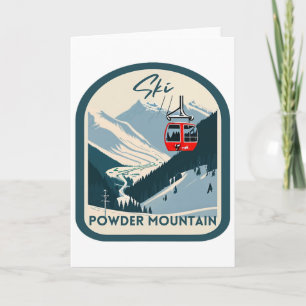 Ski Powder Mountain Retro Vintage Powder Mountain Card