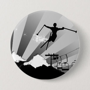 ski powder trail 7.5 cm round badge