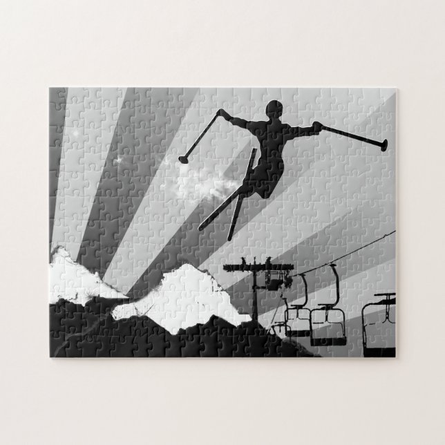 ski powder trail jigsaw puzzle (Horizontal)