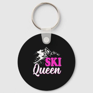 Ski queen wintersport player skiing snowboarding key ring