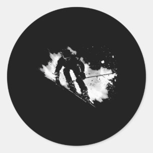 Ski Racer Sports Biathlon Biathlons Classic Round Sticker
