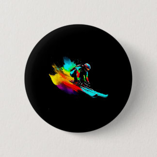 Ski Racing Rainbow 6 Cm Round Badge