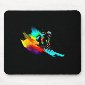 Ski Racing Rainbow Mouse Mat