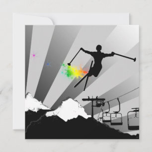 ski : rainbow powder trail invitation