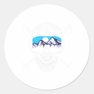 Ski Resort Mountains Extreme Winter Sports Skier S Classic Round Sticker