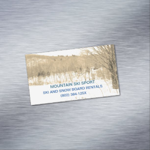  Ski Resort/Ski Rentals /Ski Lessons Mountain Magnetic Business Card