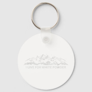 Ski resort snowboard skiing snow live for white key ring