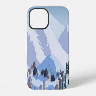 Ski Resort: Vintage Mountain Landscape iPhone 12 Case