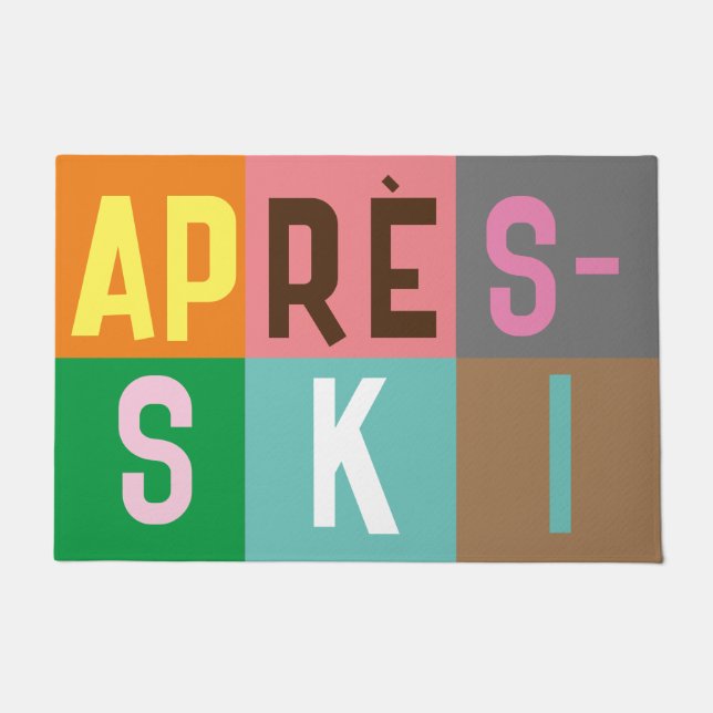 Ski Retro Après Ski Colour Blocks Doormat (Front)