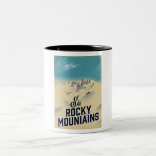 Ski Rocky Mountains USA Giant Coffee Mug