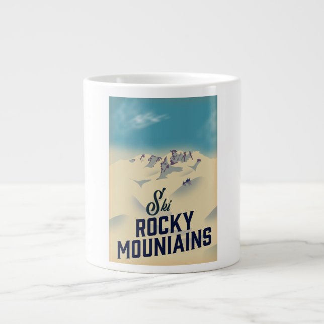 Ski Rocky Mountains USA Large Coffee Mug (Front)