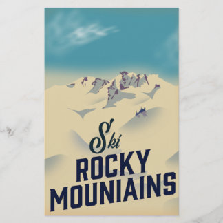 Ski Rocky Mountains USA Stationery