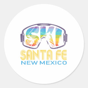 Ski Santa Fe New Mexico Skiing Vacation  Classic Round Sticker