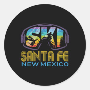 Ski Santa Fe New Mexico Skiing Vacation Classic Round Sticker