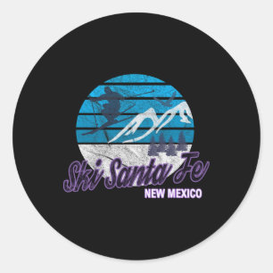 Ski Santa Fe New Mexico Usa Ski Resort Snowboardin Classic Round Sticker