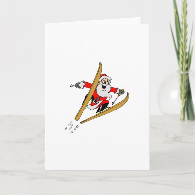 Ski Santa Holiday Card (Front)