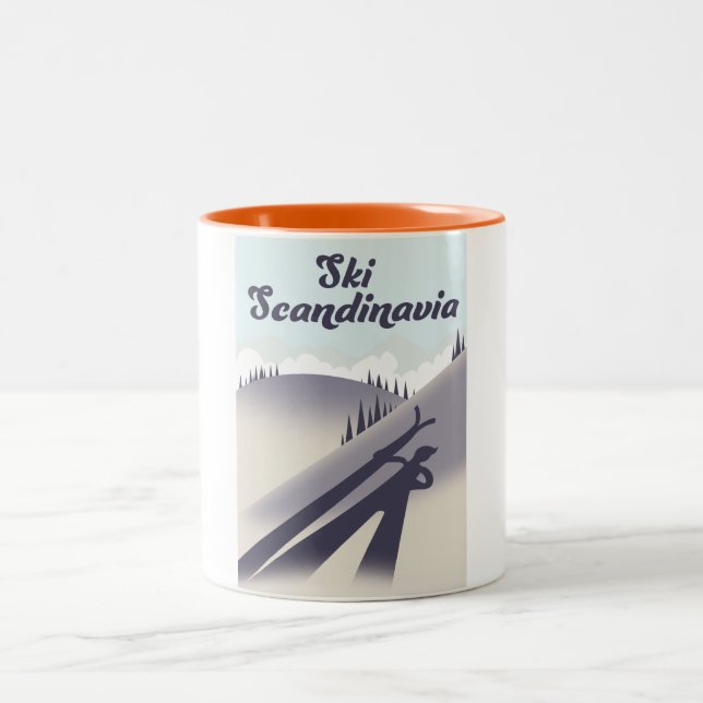 Ski Scandinavia Two-Tone Coffee Mug (Center)