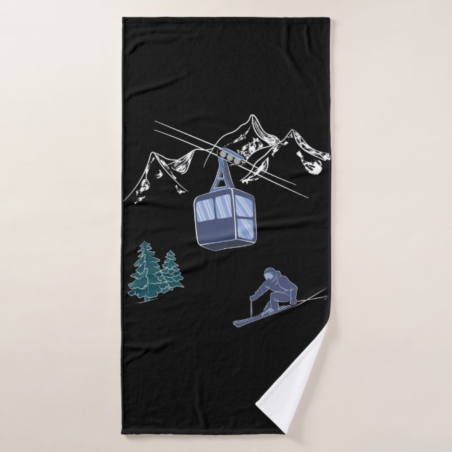 Ski Scene Winter Sports Bath Towel (Bath Towel)