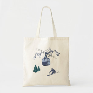 Ski Scene Winter Sports Tote Bag