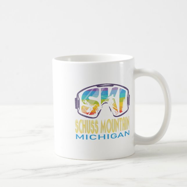 Ski Schuss Mountain Michigan Skiing Vacation  Coffee Mug (Right)