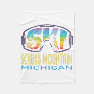 Ski Schuss Mountain Michigan Skiing Vacation  Fleece Blanket