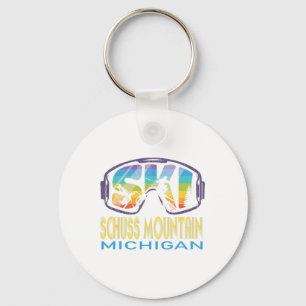 Ski Schuss Mountain Michigan Skiing Vacation  Key Ring