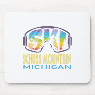 Ski Schuss Mountain Michigan Skiing Vacation Mouse Mat