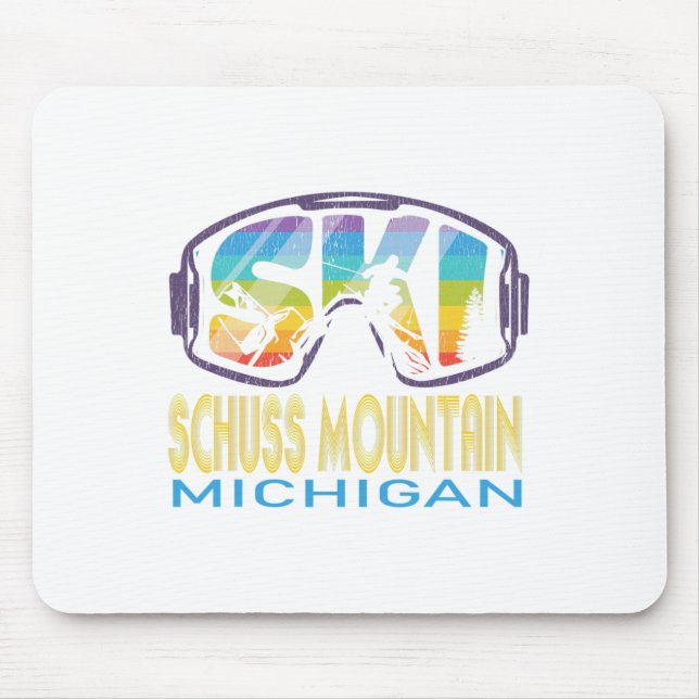 Ski Schuss Mountain Michigan Skiing Vacation  Mouse Mat (Front)