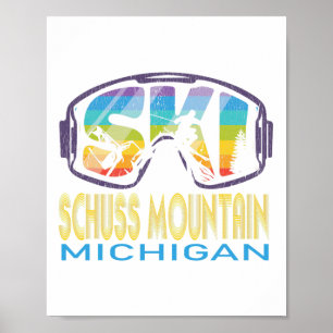 Ski Schuss Mountain Michigan Skiing Vacation Poster