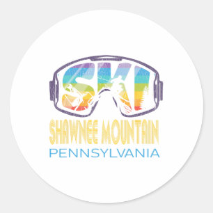 Ski Shawnee Mountain Pennsylvania Skiing Vacation Classic Round Sticker