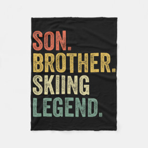 Ski Shirt Boys Funny Youth Gifts Son Kids Skiing Fleece Blanket